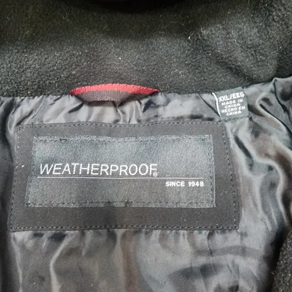 Weatherproof Men's Ultra‎ Tech Men's Jacket Removable Hood Black Sz XXL